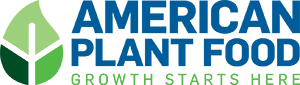 American Plant Food Company (APF) blue and green logo. Tagline "Growth Starts Here"