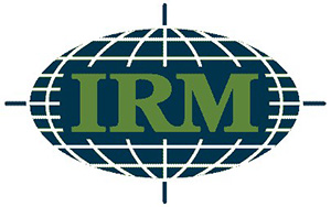 International Raw Materials (IRM) blue and green logo