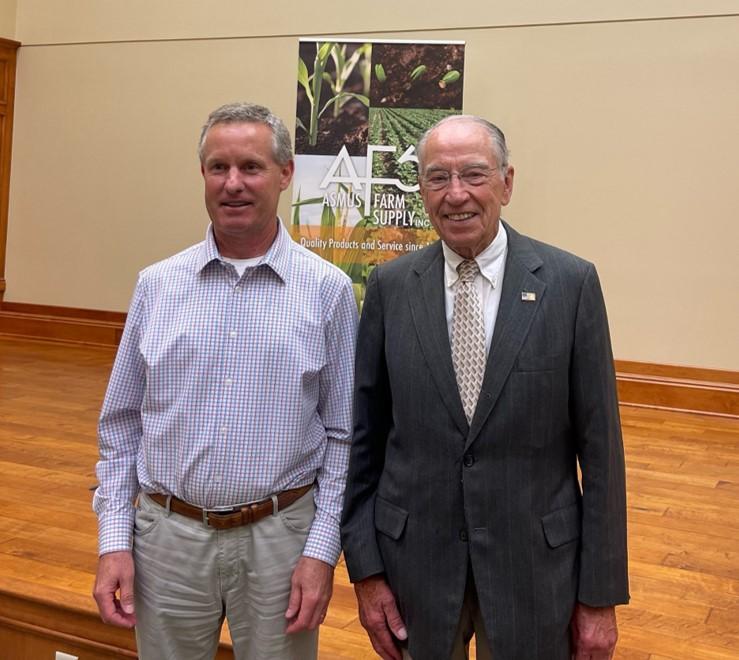 U.S. Senator Chuck Grassley met with ARA member Asmus Farm Supply in Rake, Iowa. 