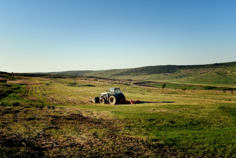 Empty Tractor on Fields